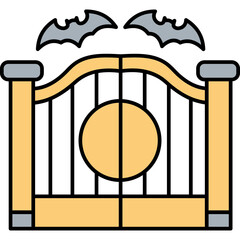 Cemetery gate Trendy Color Vector Icon which can easily modify or edit

