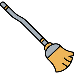 Broom Trendy Color Vector Icon which can easily modify or edit

