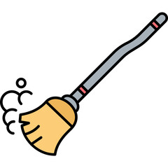 Broom Trendy Color Vector Icon which can easily modify or edit

