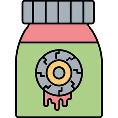Eyeball jar Trendy Color Vector Icon which can easily modify

