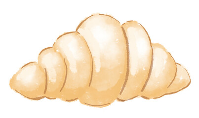 Hand drawn croissant sticker illustration