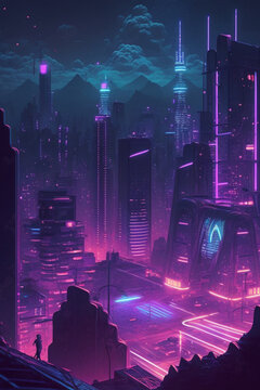 Cyberpunk City - Phone Wallpaper