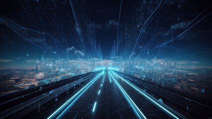 information super highway, internetn computer, futuristic