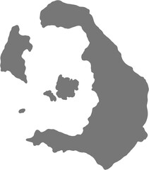 doodle freehand drawing of santorini island map. - obrazy, fototapety, plakaty