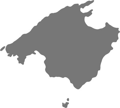 doodle freehand drawing of mallorca island map.