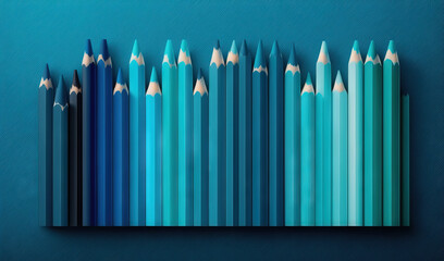  a group of colored pencils lined up in a row.  generative ai