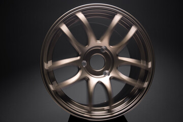 sports matte bronze car rims photography at various long exposures for the effect of motion blur when rotating