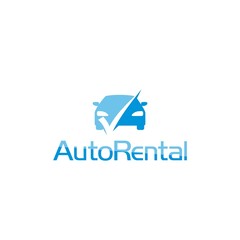 Auto Rental Logo. Car rental icon isolated on white background