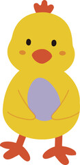 Easter chick holding an egg