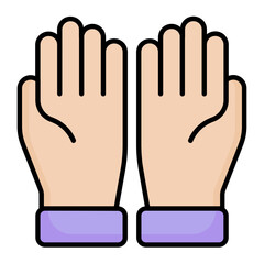 Prayer Hands Line Color Icon 