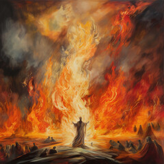 Holy fire of God burning up the world. Generative AI