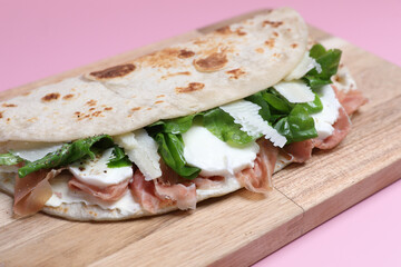 Italian cuisine , Piadina with Italian ham and cheese