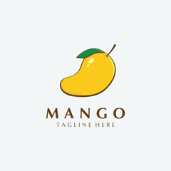 Vector Mango Fruit Logo Template. Mango Icon in Flat Concept.