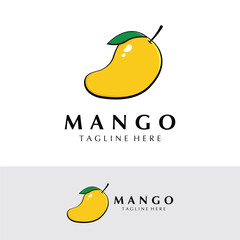 Vector Mango Fruit Logo Template. Mango Icon in Flat Concept.