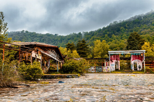 Consonno village, abandoned near Lecco, Lombardy