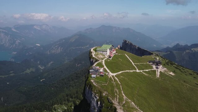Aerial View of the Majestic Schafberg Summit, in Salzburgerland