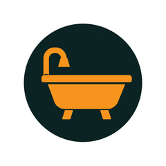 Bathtub icon vector flat style illustration