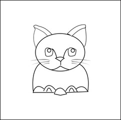 Sweet Cat vector line art work.