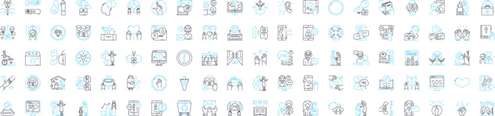 Self Care vector line icons set. Wellness, Hygiene, Exercise, Mindfulness, Meditation, Sleep, Nutrition illustration outline concept symbols and signs