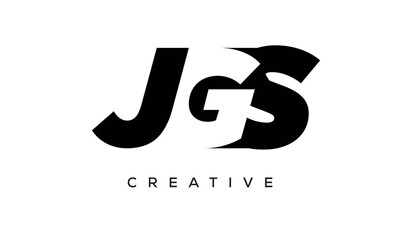 JGS letters negative space logo design. creative typography monogram vector	