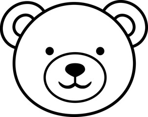 Cute bear line style head