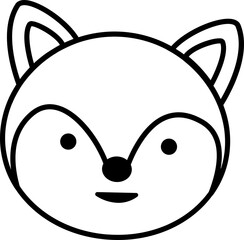Obraz premium Cute fox line style head