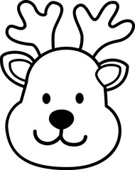 Cute deer line style head
