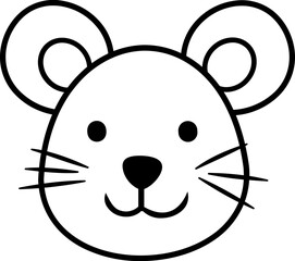 Cute mouse line style head