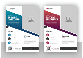 Corporate business multipurpose flyer design and brochure cover page design template with creative and minimal shapes in a4 size vector format