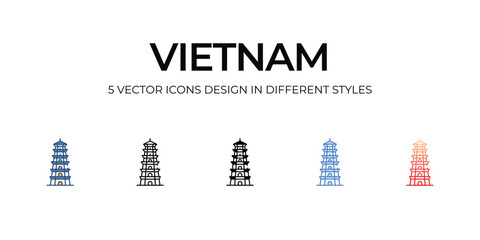 Vietnam icon. Suitable for Web Page, Mobile App, UI, UX and GUI design.