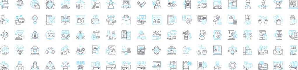 Microfinance vector line icons set. Microfinance, Loan, Finance, Banking, Credit, Investment, Poor illustration outline concept symbols and signs
