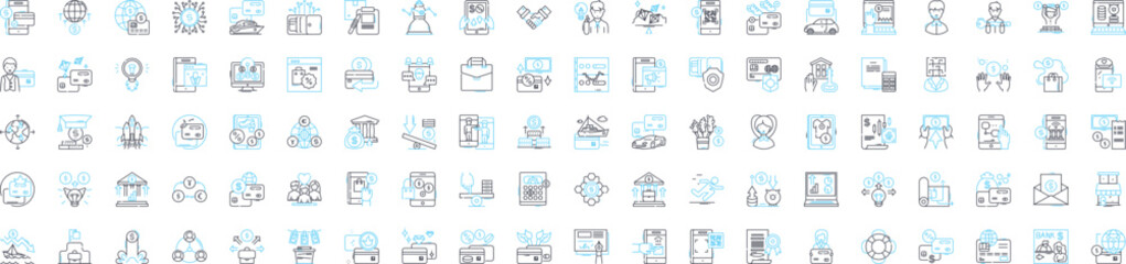 Microfinance vector line icons set. Microfinance, Loan, Finance, Banking, Credit, Investment, Poor illustration outline concept symbols and signs