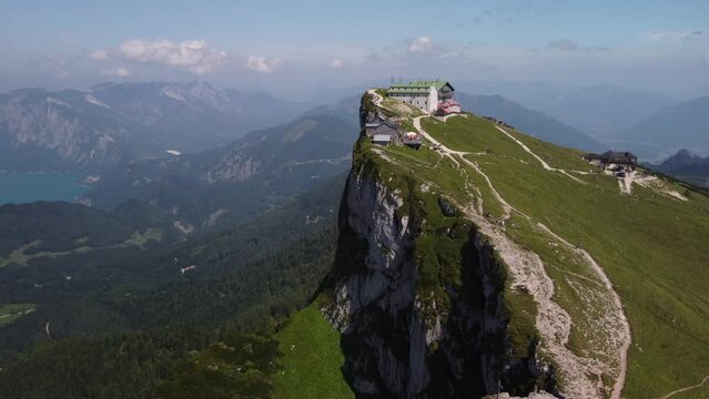 Aerial View of the Majestic Schafberg Summit, in Salzburgerland