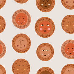 Fototapeta premium Male bizzare visage, abstract personage, mascot design, funny face, cute icon.