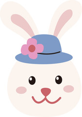 Cute rabbit head illustration