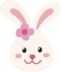 Cute rabbit head illustration