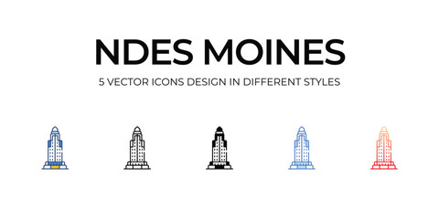 Des Moines icon. Suitable for Web Page, Mobile App, UI, UX and GUI design.