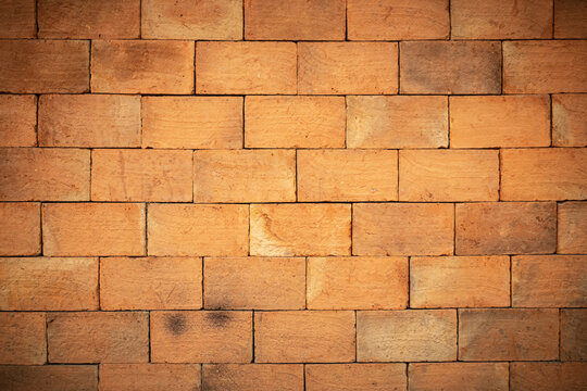 Background of brick wall texture, Modern brick wall, red brick wall or brick texture for background. Wall construction with orange clay bricks for beauty and strength.
