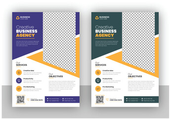 Fototapeta premium Creative modern corporate business flyer poster or brochure cover annual report cover design in a4 file vector template