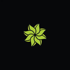 green leaf mandala nature logo design