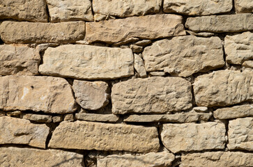 Old stone wall close up