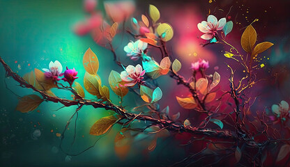 Obraz na płótnie Canvas Colorful spring-themed design. Generative AI