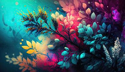 Fototapeta na wymiar Colorful spring-themed design. Generative AI