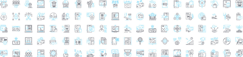 Financial markets and market analysis vector line icons set. Finance, Markets, Analysis, Trading, Investing, Stocks, Bonds illustration outline concept symbols and signs