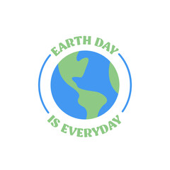 Earth day badge. Save the planet sticker. World Environment Day symbol.