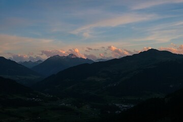 Fototapeta na wymiar Beautiful landscape in the Grisons Mountains in Switzerland
