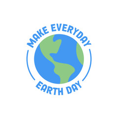 Earth day badge. Save the planet sticker. World Environment Day symbol.