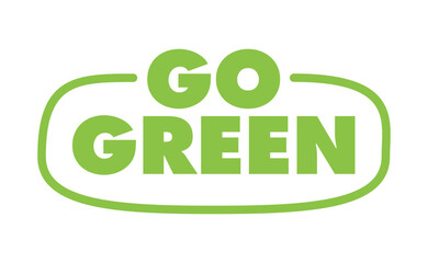 Fototapeta premium Go Green badge. Eco-friendly slogan. Badge pin with environmental awareness message.
