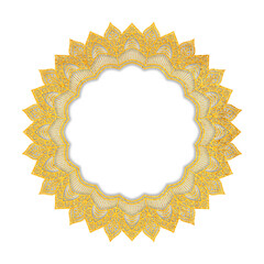 golden circle frame with mandala motif