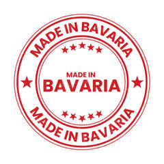 Made In Bavaria Stamp, Label, Badge, Sticker, Tag, Sign, Seal With Grunge Textured Vector Illustration